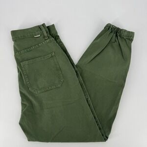 MOTHER The Wrapper Patch Springy Ankle Pants Olive Green Size 27 Joggers